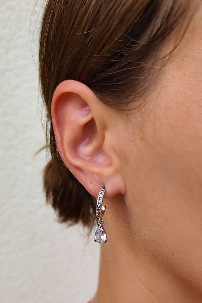 Rotunda - Zirconium | Art Deco Inspired Sterling Silver & Fine Stones Earrings - Art_Deco_Jewelry_Sterling_Silver_Earrings_artdecojewelry.shop._worn_39