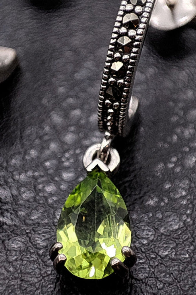 Rotunda - Peridot | Art Deco Inspired Sterling Silver & Fine Stones Earrings - Art_Deco_Jewelry_Sterling_Silver_Earrings_artdecojewelry.shop._zoomed1