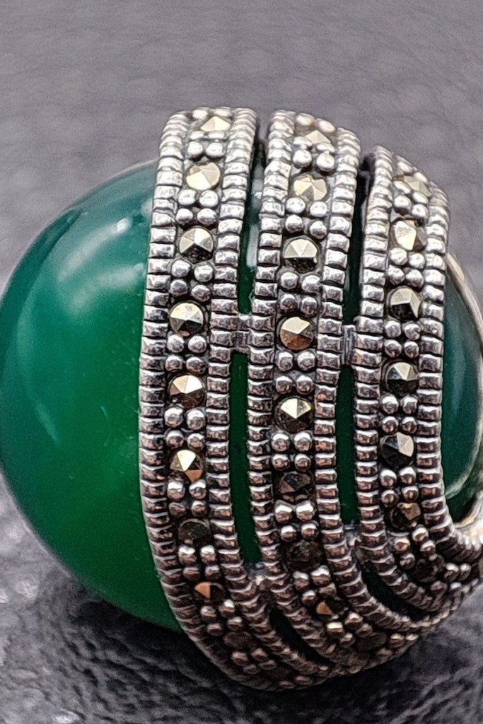 Majorelle - Green Agate | Art Deco Inspired Sterling Silver & Fine Stones Earrings - Art_Deco_Jewelry_Sterling_Silver_Earrings_artdecojewelry.shop._zoomed_22