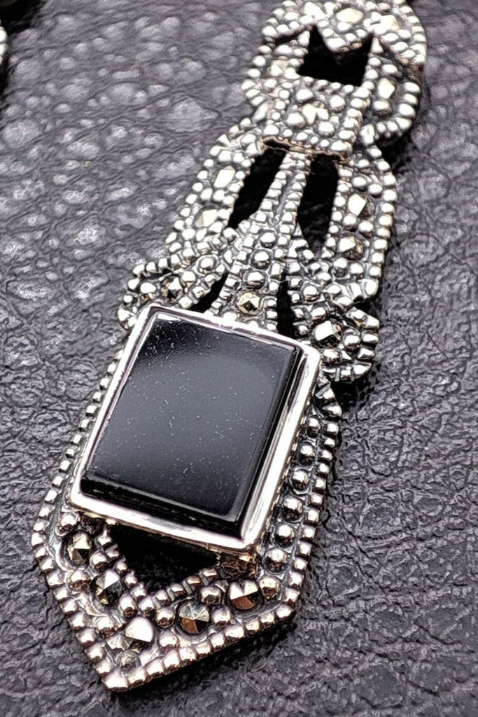 Equinox - Onyx | Art Deco Inspired Sterling Silver & Fine Stones Earrings - Art_Deco_Jewelry_Sterling_Silver_Earrings_artdecojewelry.shop._zoomed_25