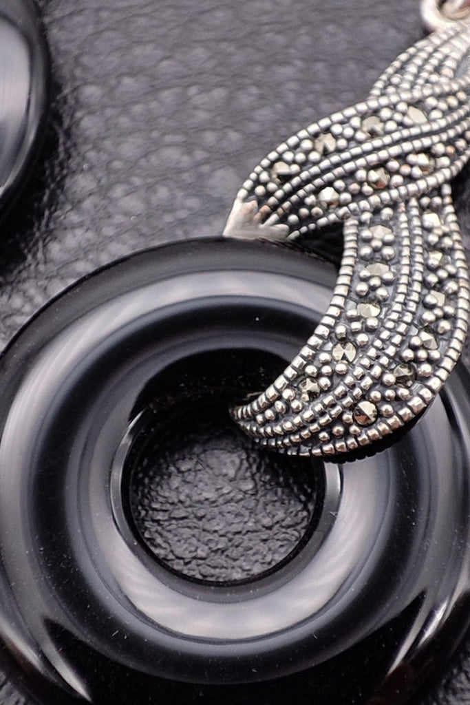 Trocadero - Onyx | Art Deco Inspired Sterling Silver & Fine Stones Earrings - Art_Deco_Jewelry_Sterling_Silver_Earrings_artdecojewelry.shop._zoomed_32