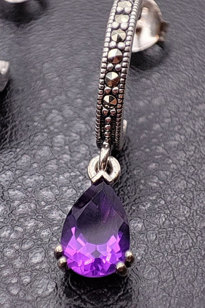 Rotunda - Amethyst | Art Deco Inspired Sterling Silver & Fine Stones Earrings - Art_Deco_Jewelry_Sterling_Silver_Earrings_artdecojewelry.shop._zoomed_37