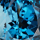 Close-up of a textured blue topaz art deco jewelry shop