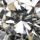 Close-up of a textured zirconium art deco jewelry shop